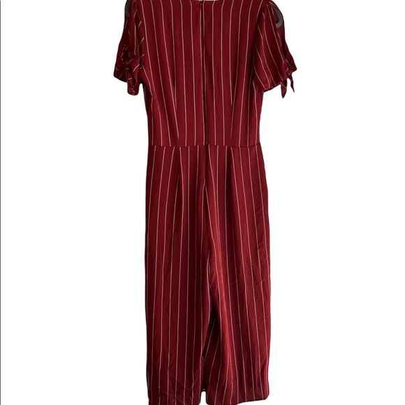 Lulus Pacific Coast Wine Red Striped Culotte Jumpsuit Size Small - Picture 12 of 16